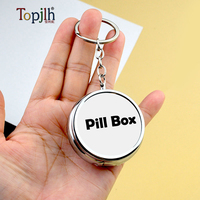 Boîte à pilules vierge Topjlh pour sublimation avec porte-clés, personnalisable par transfert thermique, organisateur de médicaments pour voyage et usage quotidien