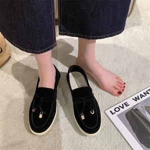 European American Foreign Trade 2025 New Model Size 35-45 Slip-on High-end Suede Upper Women -<b>style</b> Loafers Rubber <b>Shoes</b> - Product Image 4