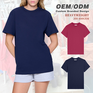 Custom Cotton Oversize Blank Plain <strong>Navy</strong> Lose Fitting <strong>Top</strong> t Shirts Athletic Combed Cotton Gym Basic Tee Tshirt <strong>Women</strong> - Product Image 1