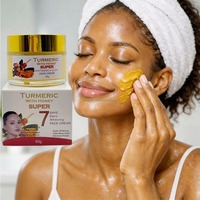 Crème visage éclaircissante au curcuma et au miel OEM, corrige le teint inégal, lisse les ridules, améliore l'élasticité de la peau, réduit l'acné et les éruptions cutanées.