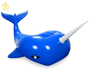 Tùy chỉnh thân thiện với môi PVC động vật màu xanh cá voi hồ bơi nổi <span class=keywords><strong>Inflatable</strong></span> cưỡi đồ chơi để bán - Product Image 1