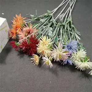 Flores artificiales de crisantemo para decoración de boda, 3 cabezas, cangrejo, pierna, estilo, gran oferta para el hogar