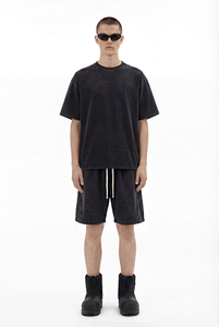 T-shirt di Alta Qualità all'Ingrosso, 305gsm, con Design Patchwork a Fiocchi di Neve e <span class=keywords><strong>Look</strong></span> Vintage Effetto Usurato - Product Image 5