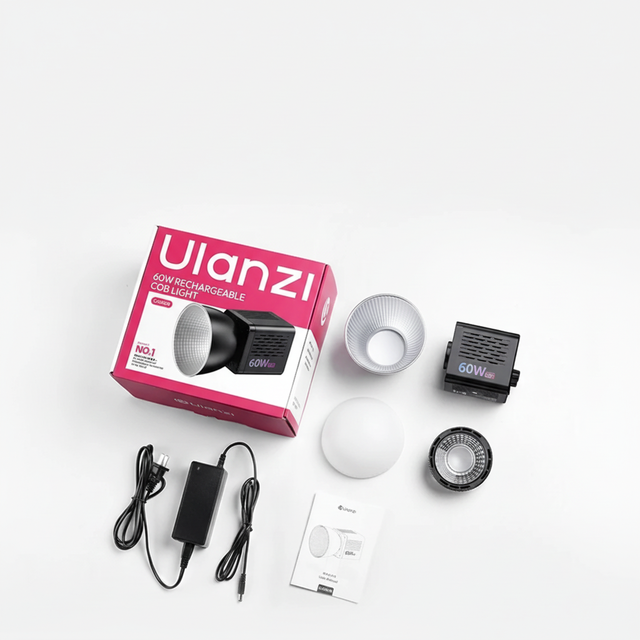 Ulanzi C60 RGB Portable 60W COB Led Light Video Light 2500-6500K 3300mAh Mini Bowens Mount Photographic Lighting for Live-Stream