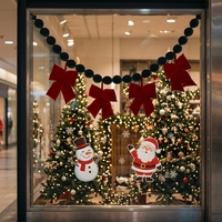 Guirlande de Noël extra large en tissu avec nœuds, 1,8 m, pour escalier, porte, fenêtre, ou toile de fond de fête