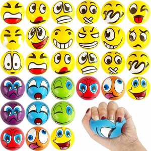 Oem 6.3 Cm Customized Logo Emoticons Stress Promotional Smile Face Pu Foam Soft Ball Toys - Product Image 1