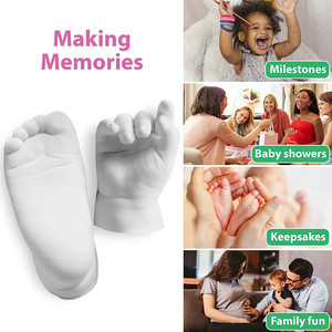 Bricolage infantile main pied argile artisanat premier anniversaire nouveau-né cadeaux plâtre <span class=keywords><strong>luna</strong></span> <span class=keywords><strong>bean</strong></span> handcaster bébé souvenir mains moule coulée kit - Product Image 4