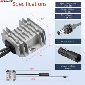 Adaptador de encendedor de cigarrillos Starlink Mini, 12V-30V 105W 3.5A, cable de 3M, convertidor elevador de voltaje de entrada 9-28V para RV, camión, <span class=keywords><strong>coche</strong></span>, uso fuera de red - Product Image 2