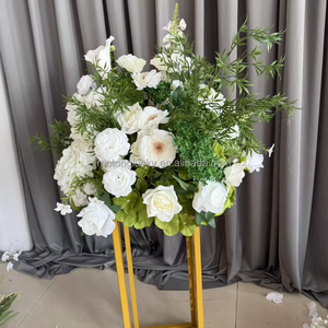 Fleurs de mariage, hydrangea vert artificiel de 70 cm, boule de fleurs pour décoration de mariage, décoration suspendue pour scène avec support <span class=keywords><strong>en</strong></span> métal robuste - Product Image 4