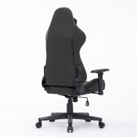 Chaise de bureau ergonomique à dossier haut, inclinable, en tissu noir, pour le gaming, avec coussin de tête magnétique – Vente en gros