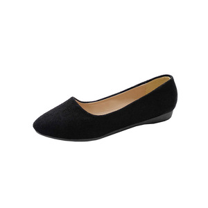 Zapatos planos de gamuza para mujer, zapatos de tacón bajo puntiagudos de Color sólido, zapatos de tela viejos de Beijing para perezosos - Product Image 1