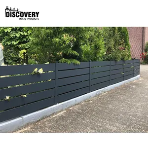 Decorative New Custom Privacy Black Garden Aluminum Horizontal Slat Privacy Slat Fence