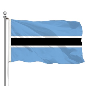 Drapeau personnalisé d'extérieur simple ou double face 90x150cm, drapeau national du Botswana, République du Botswana, bleu ciel, polyester 100D - Product Image 1