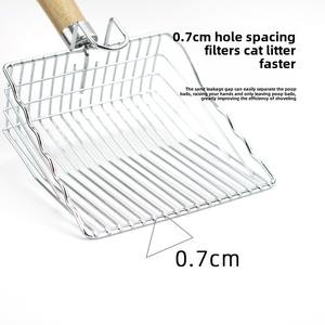 Cuchara para arena para gatos de metal ecológica grande, recogedor de caca de tofu de bentonita no inoxidable, cuchara mágica para caca de arena para gatos - Product Image 1