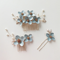 Handgemachte Hochzeit Braut schmuck Haarnadeln Neueste Ins Mode Emaille Blatt Perle Haarkamm Zubehör