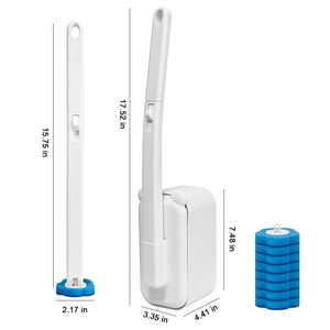 Ensemble de brosse de nettoyage pour <span class=keywords><strong>cuvette</strong></span> de toilettes jetable murale CF Bathroom Supplies, 6 recharges pour un nettoyage hygiénique - Product Image 2