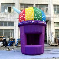 Stand de vente de nourriture, de glaces et de boissons gonflable géant mobile pour l'extérieur, design personnalisé, pour les carnavals