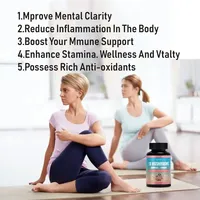 Capsules d'extrait de champignons complexe Reishi Crinière de lion, marque privée OEM, complément naturel