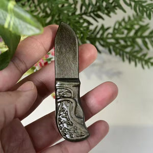 Cuchillo de Obsidiana Dorada/Plateada Natural de Alta Calidad al por Mayor, Artesanía para Decoración del Hogar, Regalo Perfecto para las Fiestas - Product Image 4