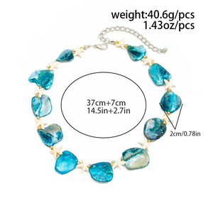Collana con Ciondolo a Forma <span class=keywords><strong>di</strong></span> <span class=keywords><strong>Stella</strong></span> Marina e Conchiglia Oceanica, Collana con Conchiglia Irregolare a Halo per Vacanze - Product Image 3