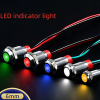 Voyant lumineux de signal d'alimentation LED étanche 6/8/10/12mm petit métal tension maximale 24V courant maximum 1A 1NO combinaison de commutateur