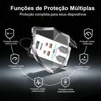 Inversor de 200w para Reventa, 12v 127v, Venta al por Mayor, Dos Tomas Estándar Brasil + 2 USB, Fabricante Original, Personalizable