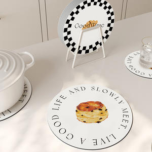 Sous-verre rond en forme de raisin rouge, imprimé numériquement, doux et absorbant, pour salle à manger - Product Image 4