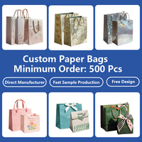 Bolsa de Papel de Arte con Impresión en Relieve Reciclable Personalizada al por Mayor para Compras en Tiendas Minoristas, Bolsa de Embalaje para Regalos