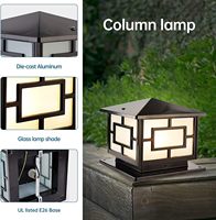 Colonne lumineuse solaire LED du crépuscule à l'aube, étanche, pour jardin, terrasse, clôture, pilier solaire d'extérieur à LED