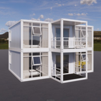 Maison conteneur mini à deux étages, système électrique complet, design moderne, chambre d'hébergement, maison modulaire préfabriquée 20FT/40FT