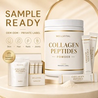 Échantillon disponible, OEM, ODM, étiquette privée, poudre de collagène pour la peau, les cheveux, les ongles et les articulations