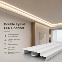 Profilé d'angle de plafond LED moderne en aluminium, dimmable, résistant à l'humidité, longueur personnalisable pour la décoration de plafonds en plâtre et cloisons sèches d'hôtels