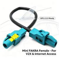 Câble d'extension Mini FAKRA femelle droit avec pigtail, 50 Ohms, assemblage de jumper FAKRA à double port quadruple pour radio RF, GPS, satellite