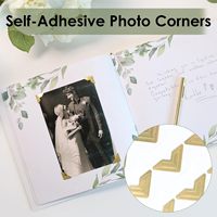 Livre d'or personnalisé à couverture rigide pour mariage, réception ou enterrement, avec coins photo autocollants et ensemble de 50 cartes