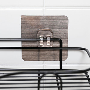 Étagère <span class=keywords><strong>d</strong></span>'<span class=keywords><strong>angle</strong></span> adhésive en fer forgé sans perçage, étagère murale creuse sans trace pour douche, salle de bain, rangement shampoing et savon - Product Image 5