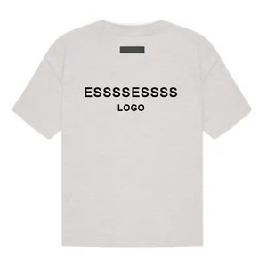 Camiseta de Verano de Manga Corta 100% Algodón <span class=keywords><strong>ESSS</strong></span> Edición Especial con Doble Línea y Letras - Corte Holgado Unisex Simple y Moderno - Product Image 4