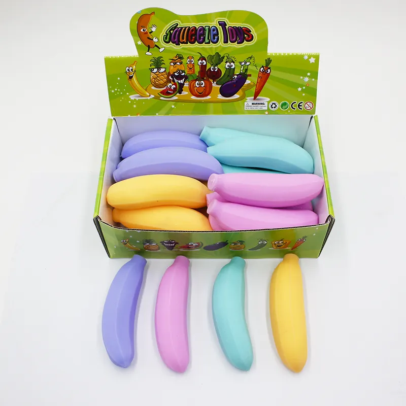 Huayi eco-friendly TPR Stress alleviare la Banana spremuta Squishy frutta giocattolo giocattoli per bambini spremere Banana