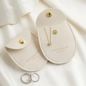 Metal buckle jewelry necklace earrings storage saddle velvet bag