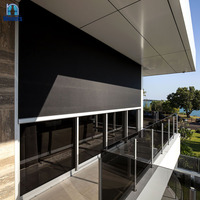 Control de aplicaciones Motorizado Exterior Ciego Zip Track Side Pantallas Impermeable Patio Persianas Pantalla de insectos
