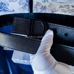 Ceinture de Luxe Tendance 2026 – Ceinture Réversible Classique Noire en Toile Jacquard et Cuir PU pour Affaires et Occasions Décontractées - Product Image 2
