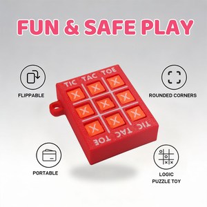 Portachiavi Tic Tac Toe Stampato in 3D, Mini Gioco da Tavolo Portatile, Giocattolo Antistress, Ciondolo per Zaino, Regalo - Product Image 3