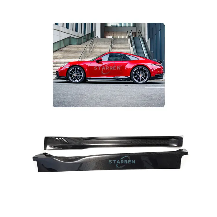 Dành Cho Porsche 911 992 Carrera S Bộ Cơ Thể Sợi Carbon Khô Nâng Cấp Tạp Dề Váy Bên Hông Loại Thay Thế Ban Đầu