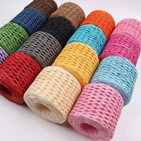 Vente en gros de ficelle en raphia naturel torsadé de 2 mm, 200 m, sans fil intérieur, écologique, pour macramé, artisanat, emballage de bouquets