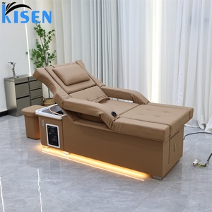 Kisen Pedicure Chair Salon Sofa Head Spa Shampoo Electric Bed Led <b>Light</b> Design Foot <b>Bath</b> Sink Customized Global Export - Product Image 3