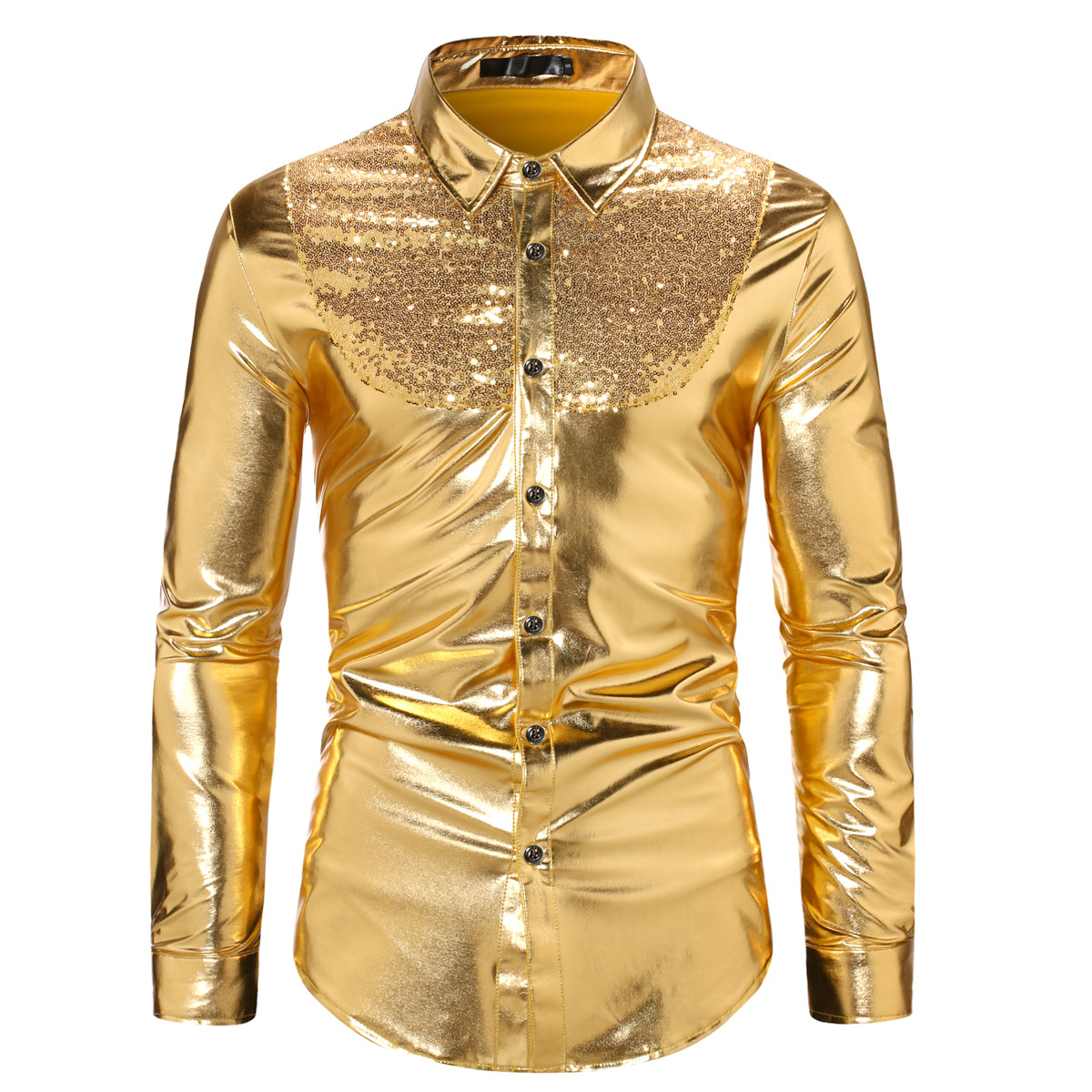 slim fit dress slacks Glitter Logo Shirt in Blue – SVRN main image 1