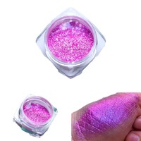 JIASI Nouvelle Poudre de Mica Caméléon pour Nail Art, Effet Néon Scintillant Longue Durée, Modèle JS Carré Aurore