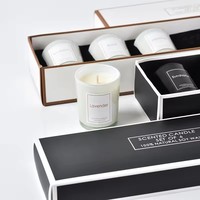 Witoyou Fabrikant Op Maat Gemaakt Gouden Print Logo Zwarte Glazen Pot Geurende Kaars Sojawas Luxe Aroma Kaars Decoratie Cadeauset