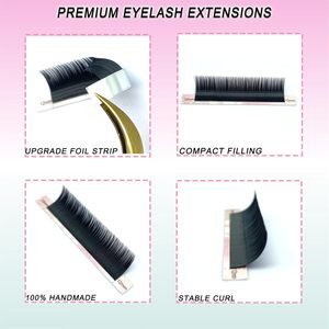 Extensions de cils individuelles en gros, fournitures pour plateaux de cils, extensions de cils en soie noir mat, extensions de cils volume intense en cachemire - Product Image 3