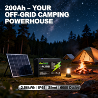 Baterai LiFePO4 12.8V 12V 200Ah Deep Cycle Pengganti untuk Aki Timbal Asam Surya RV Kelautan