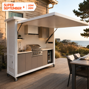 <span class=keywords><strong>Cucina</strong></span> da Esterno in Offerta con Struttura in Acciaio Antiruggine, Set di Mobili da <span class=keywords><strong>Cucina</strong></span> per Esterni con Barbecue a Gas e Lavello per Terrazze Costiere - Product Image 1